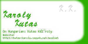 karoly kutas business card